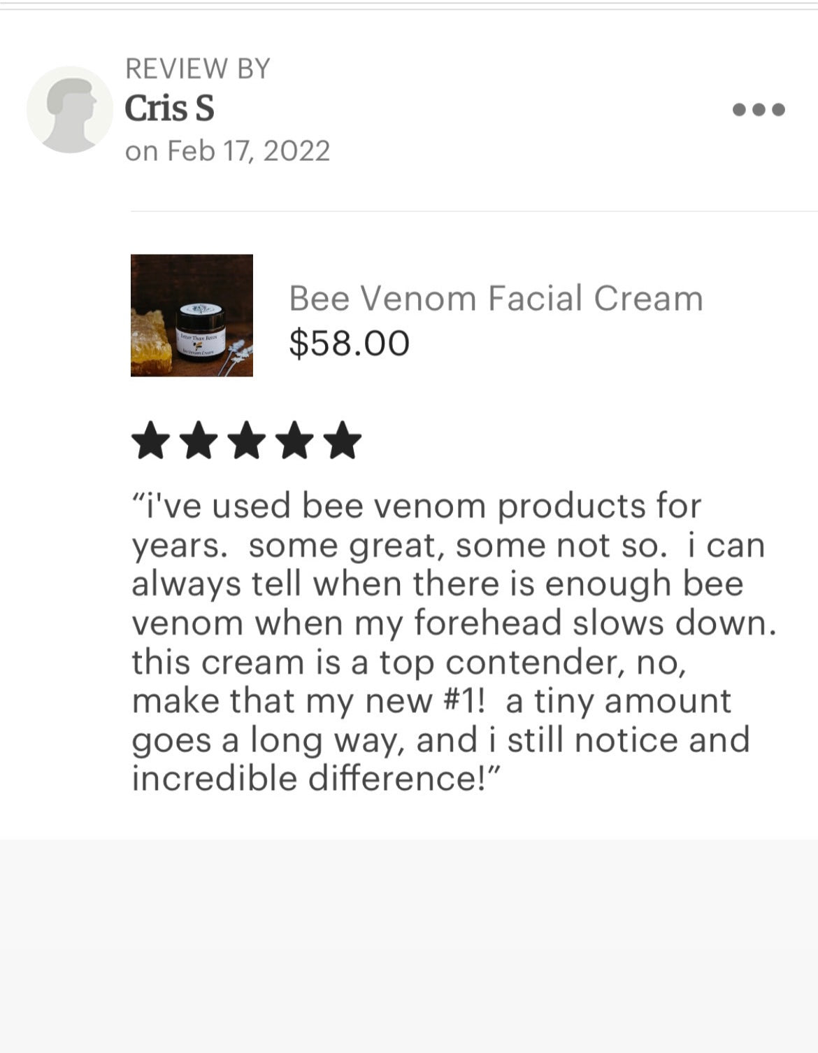 Better Than Botox Bee Venom Facial Cream