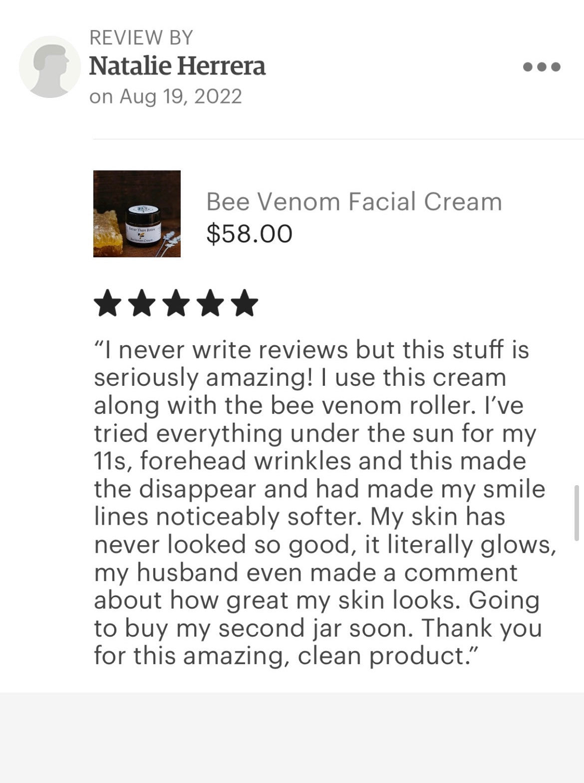 Better Than Botox Bee Venom Facial Cream